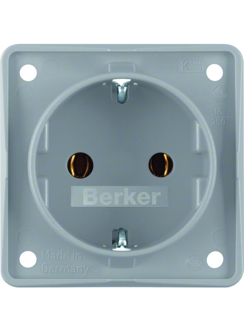 BERKER Integro Flow Gniazdo SCHUKO szary 947782506 HAGER