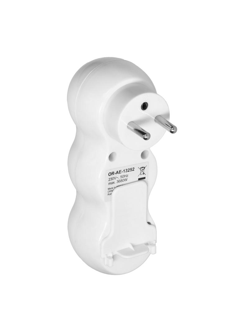 Rozgałęźnik bałwanek 3x2P+Z wtyczka górna biały OR-AE-13252 ORNO