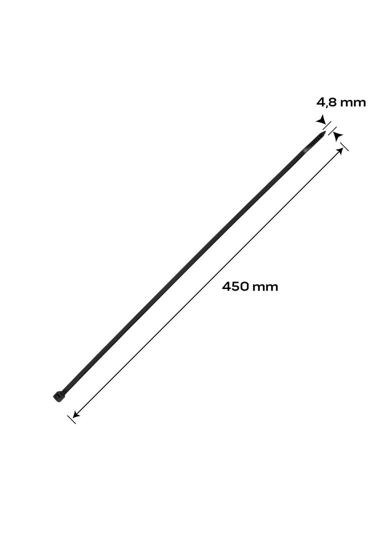 Opaski zaciskowe EXTREME 4.8 × 450 mm, czarne, 50 szt.