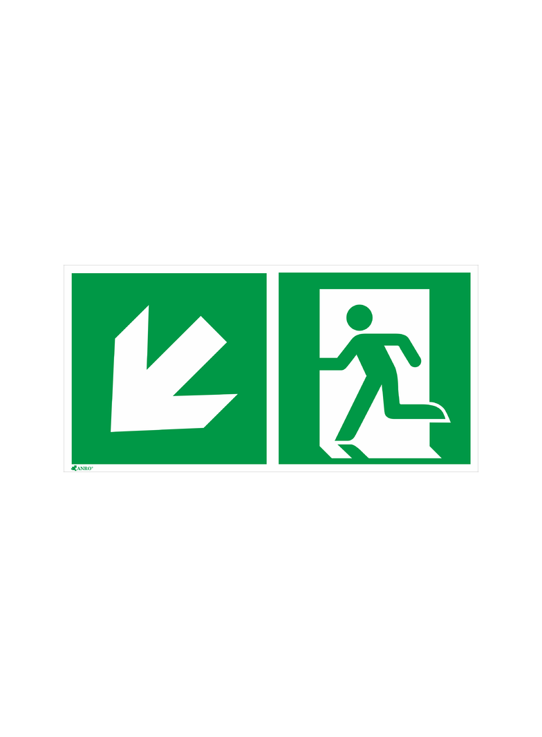 KIER.DO WYJŚCIA LEWO, W DÓŁ 150X300 FOLIA SAMOPRZYLEPNA FOTOLUMINESCENCYJNA