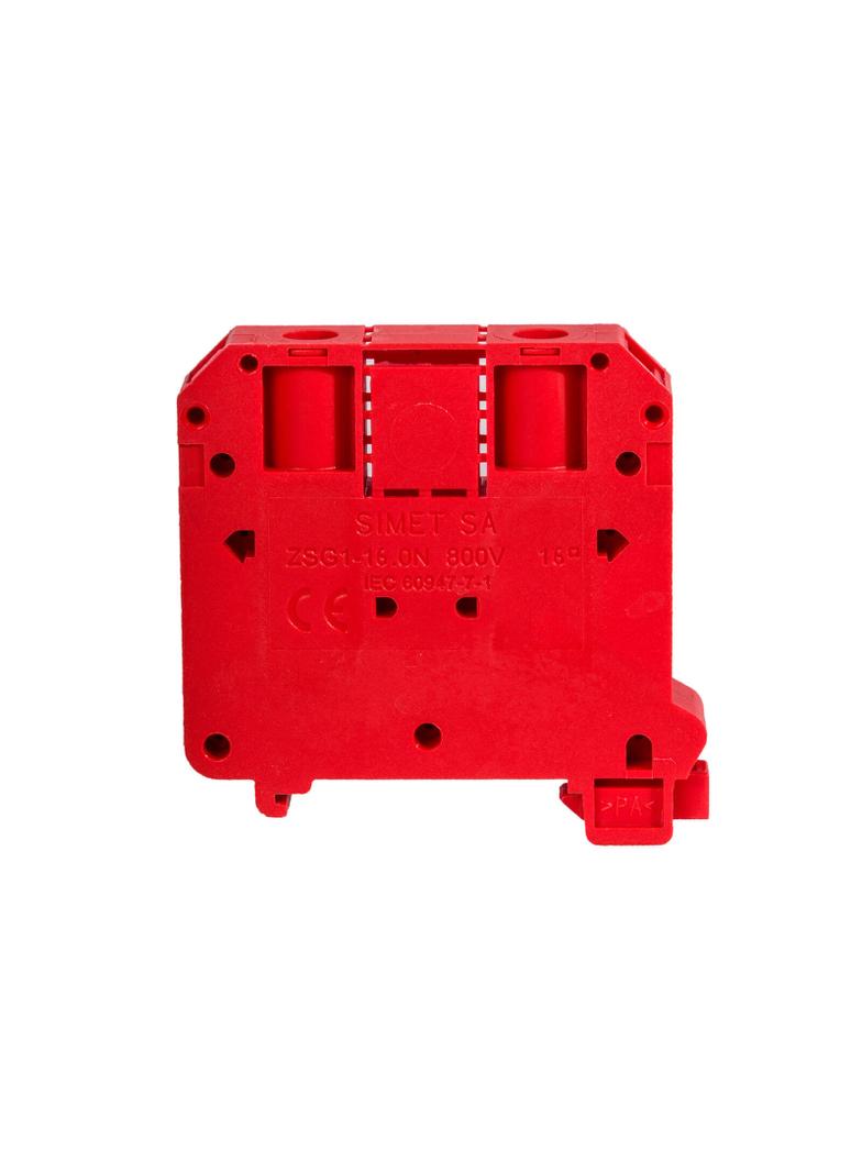 Złączka szynowa 2‑przewodowa 16mm2 czerwona NOWA ZSG 1‑16.0Nc 11621311 SIMET