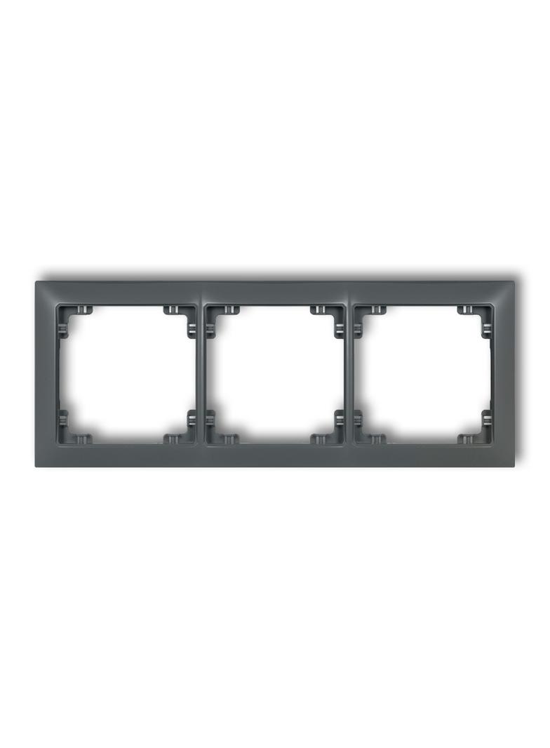 DECO Ramka uniwersalna potrójna z tworzywa DECO Soft grafitowy mat