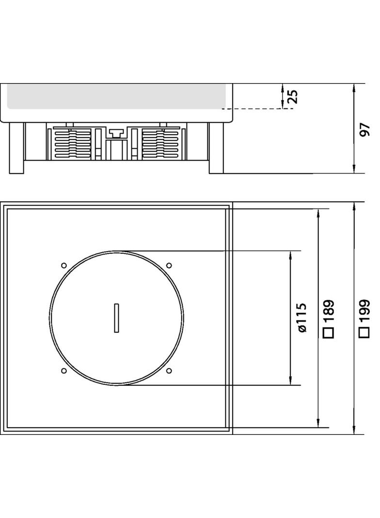 tehalit.VE-EE Pokrywa tubus IP54 20kN EKSQ06 200X200 25mm stal nierdzewna EKSQ060TM25 HAGER