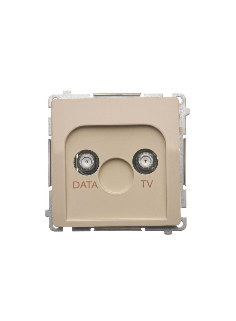 Simon Basic Gniazdo antenowe TV-DATA 1x wejście: 5–1000 MHz beż