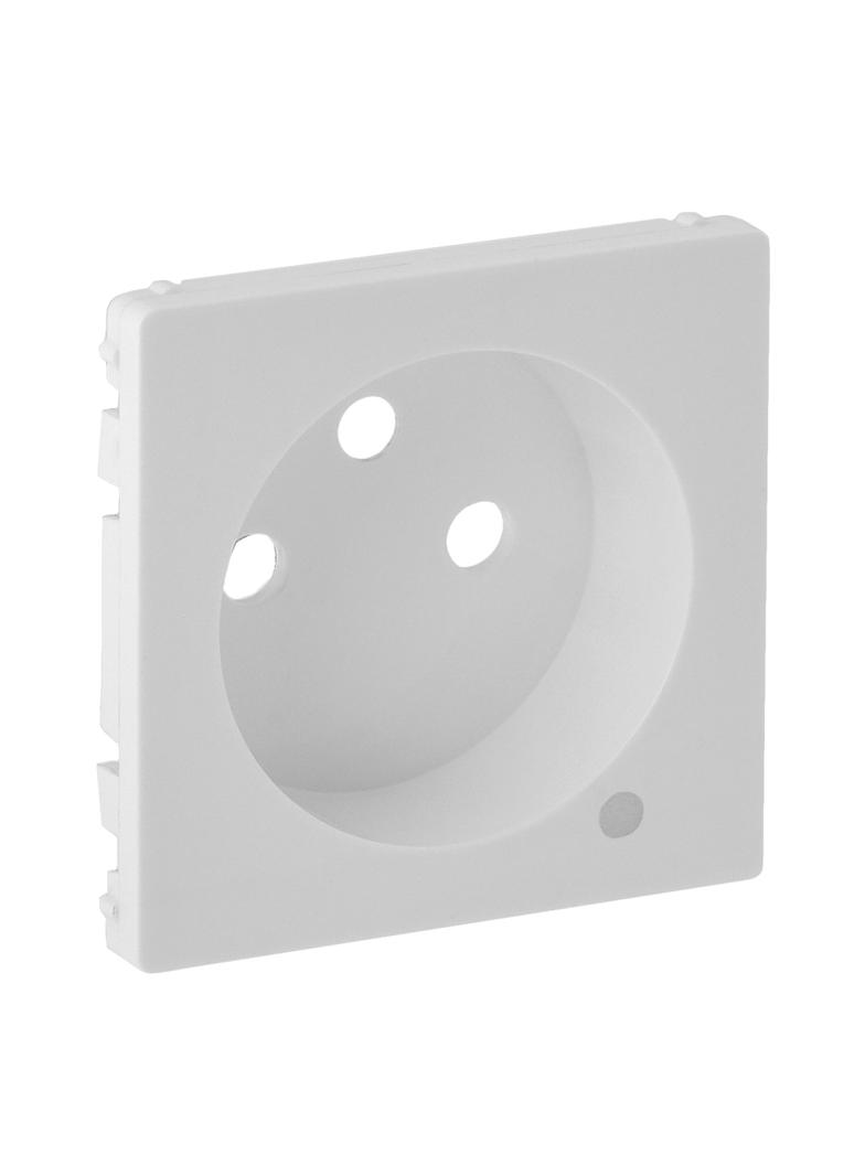 VALENA LIFE PLAKIETKA GNIAZDA 2 P+Z ZE WSKAŹNIKIEM LED BIAŁA, Legrand