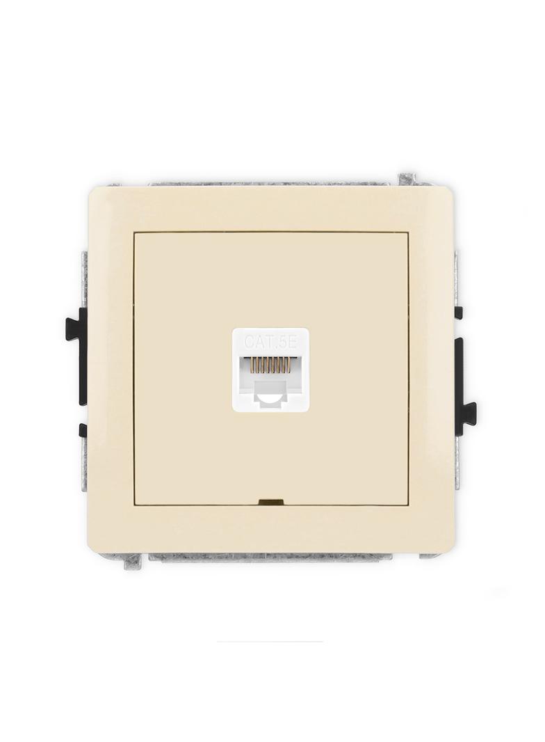 DECO Mechanizm gniazda komputerowego pojedynczego 1xRJ45, kat. 5e, 8-stykowy, bez pola opisowego beż