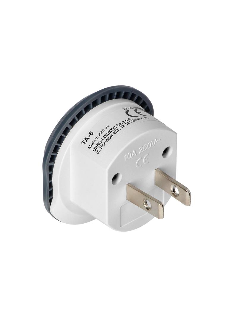 Adapter gniazdka przejściówka EU PL na USA Ameryka TA-8 ORNO