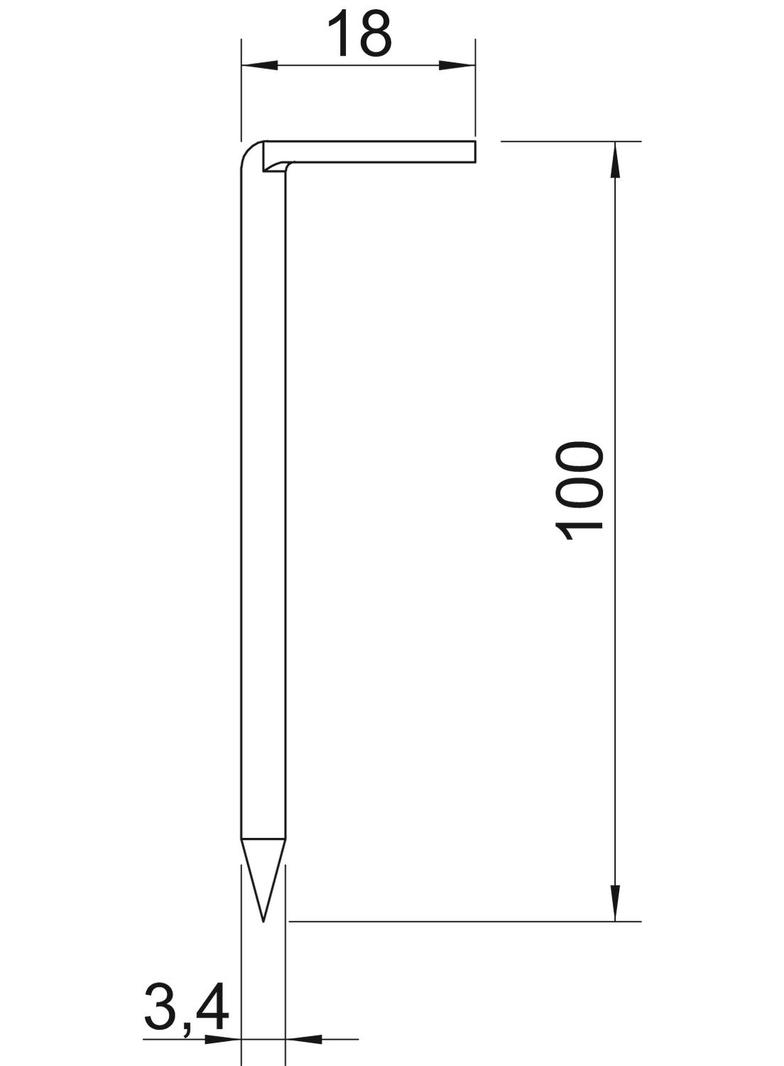 1101, GWÓŹDŹ HAK.100MM ST 3,4 CZ.