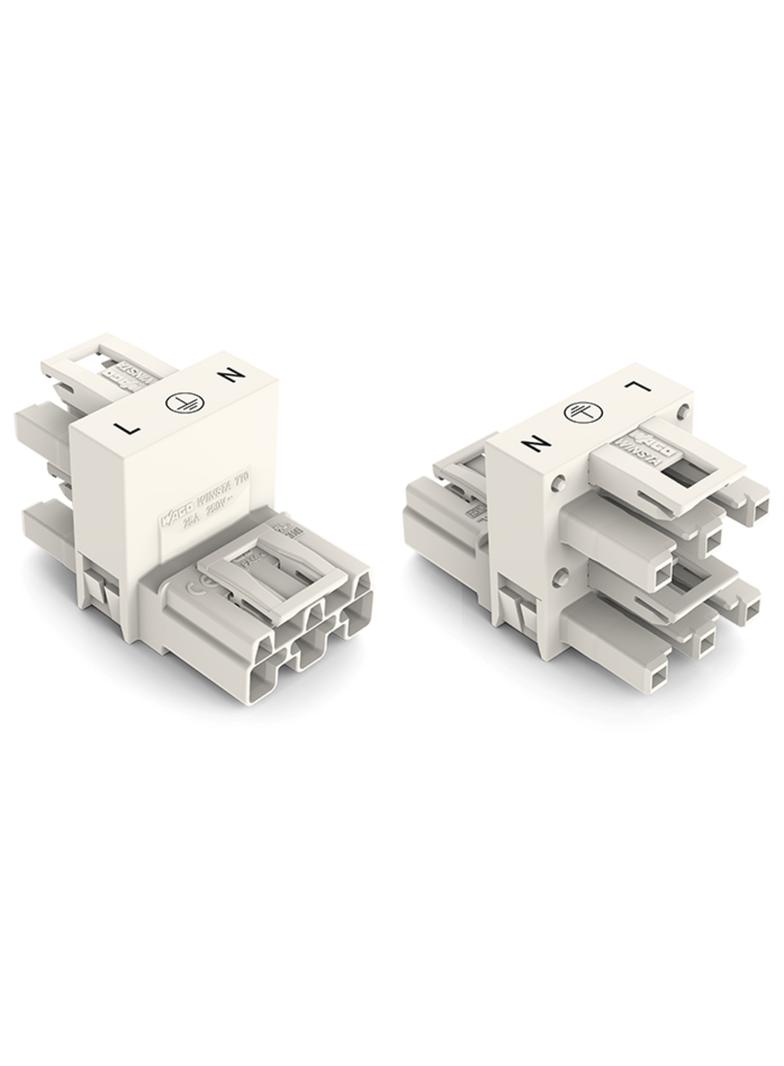 WINSTA rozgałęźnik typu h 3-torowy wtyk / gniazdo-gniazdo biały