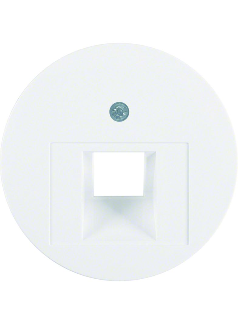 BERKER R.X Płytka czołowa do gniazda przyłączeniowego UAE pojedyncza komp./tel. biały 14072089 HAGER