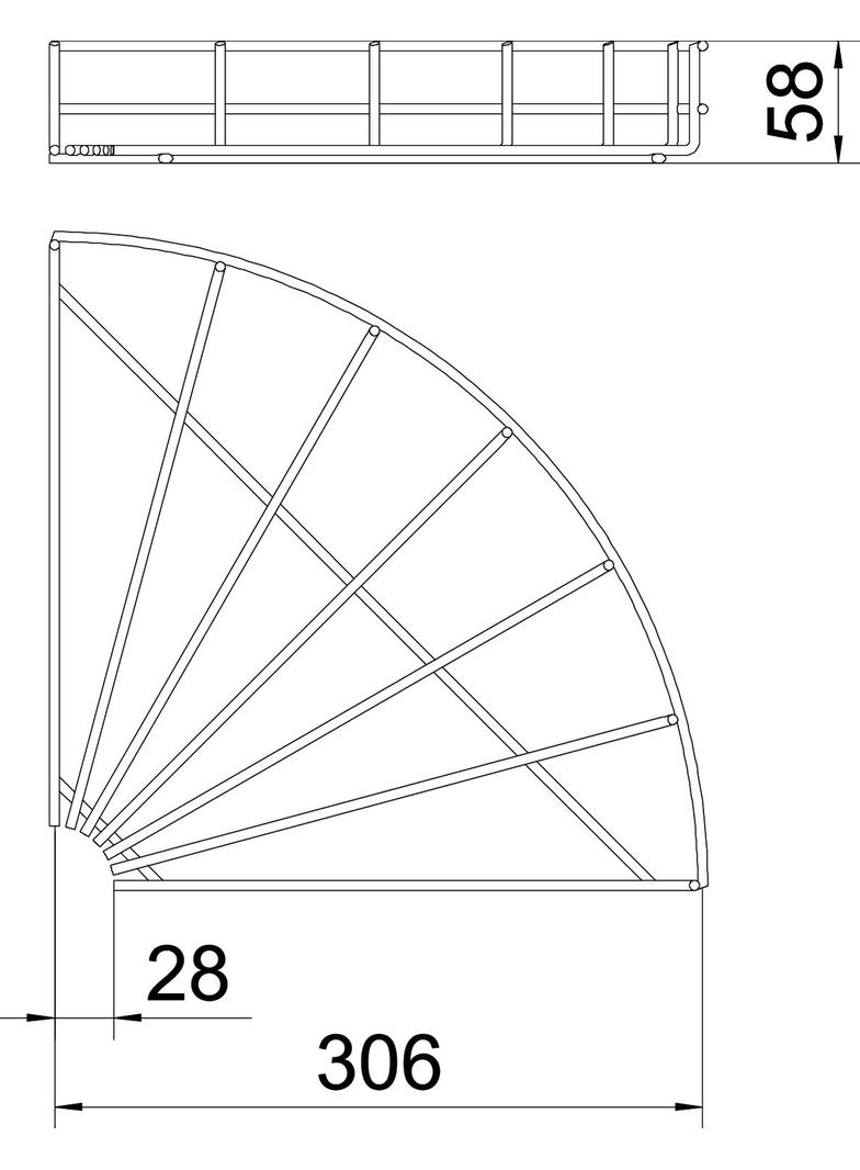 ŁUK KORYTKA SIATK.90 55X300 G