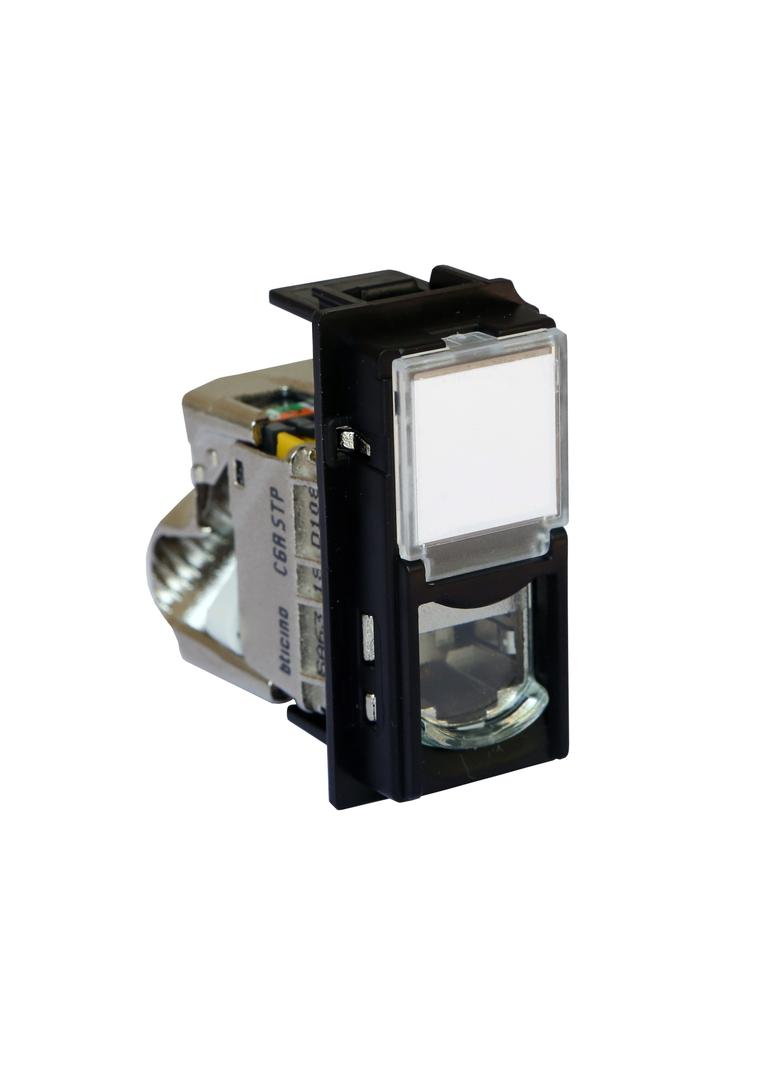 LIVING NOW - GNIAZDO RJ45 - STP - KAT.6A - 1 MODUŁ - CZERŃ, Bticino