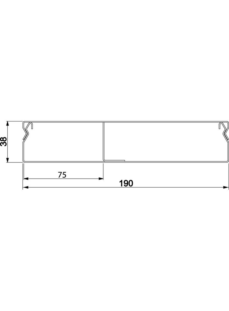 tehalit.UK Kanał do wylewki podłogowej 2-komorowy 190X38mm stal UK190382 HAGER