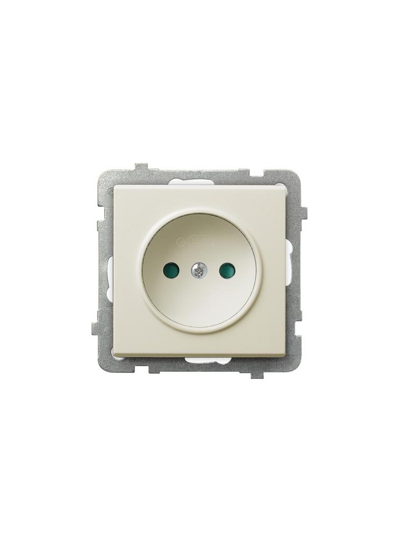SONATA Gniazdo pojedyncze z przesłonami torów prądowych - kolor ecru