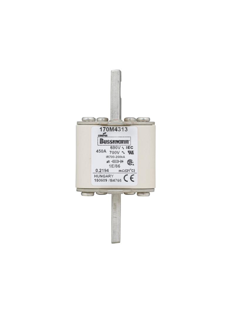 450A 690V IEC 1E/86 aR FUSE Wkładka szybka 450A AC 690V rozmiar 1 53x69x111 mm aR IEC 170M4313 EATON