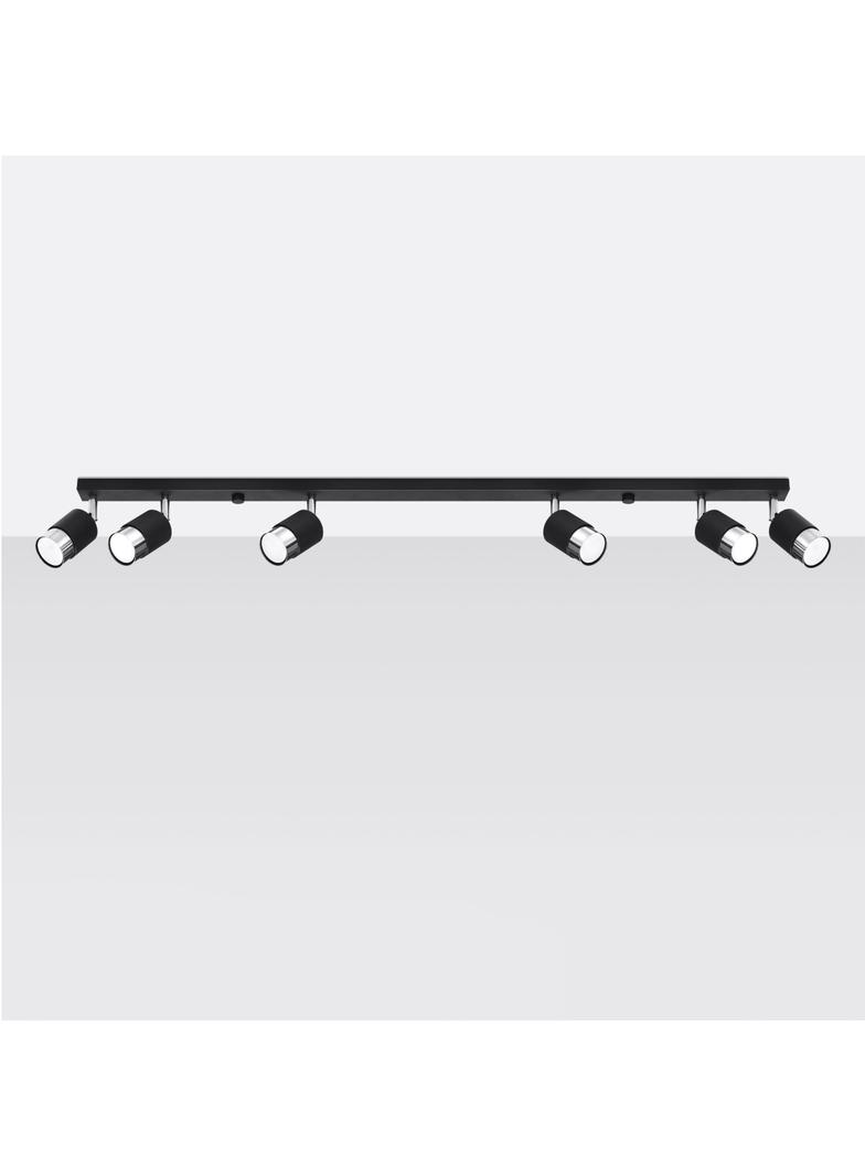 Plafon NERO 6 czarny/chrom