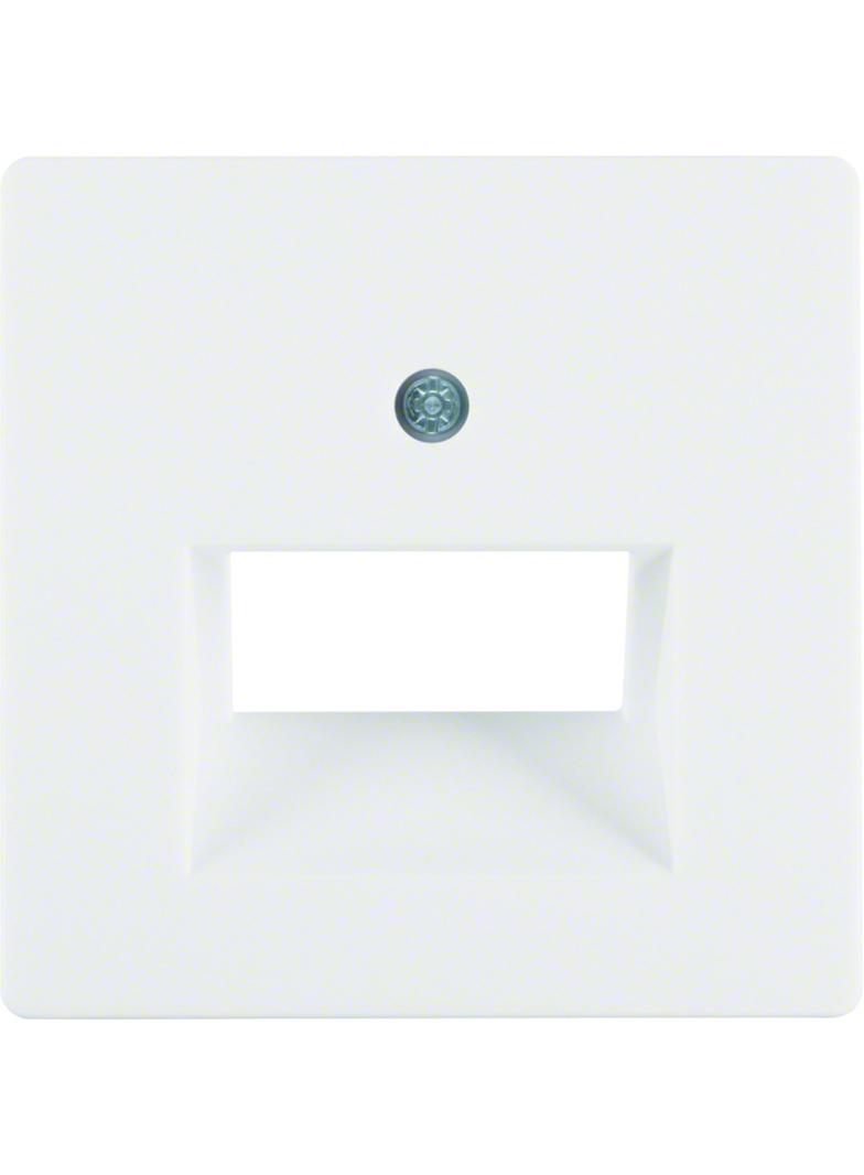 BERKER Q.x Płytka czołowa do gniazda przyłączeniowego UAE podwójna komp./tel. biały aksamit 14096089