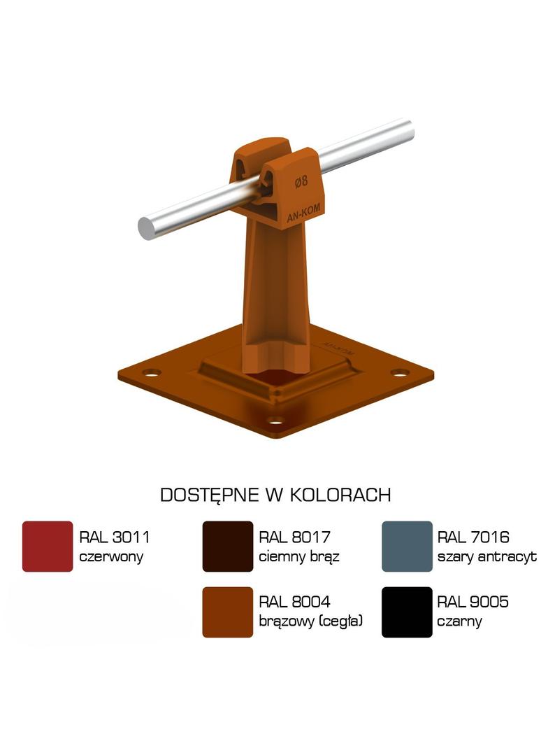 AN-11P/LA/-N Uchwyt na płytce stal.H=7cm Z-zatrz. /LA/ brązowy