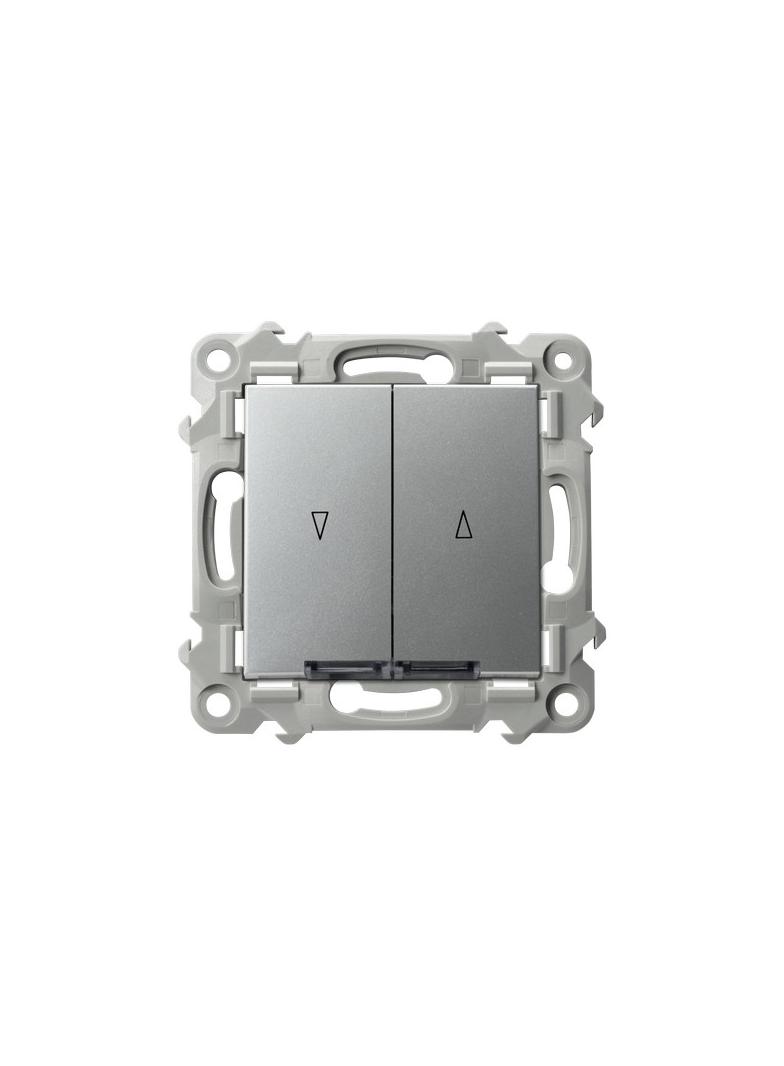 SZAFIR Łącznik żaluzjowy, zwierny z podświetleniem niebieskim - kolor srebro