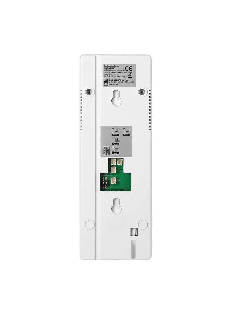 ENIR, zestaw domofonowy jednorodzinny, 2-żyłowy, z czytnikiem breloków, biały