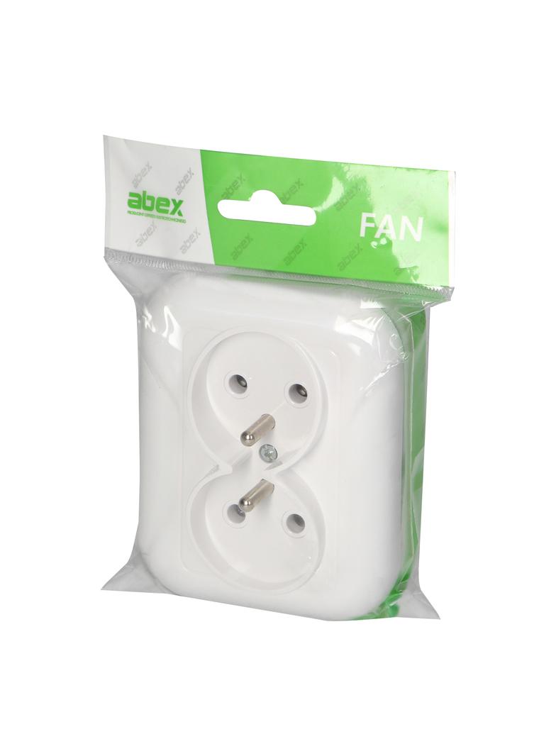 Gniazdo podwójne podtynkowe 2x2p+Z 16A, 250V, FAN, biały PT-6F BIAŁY ORNO