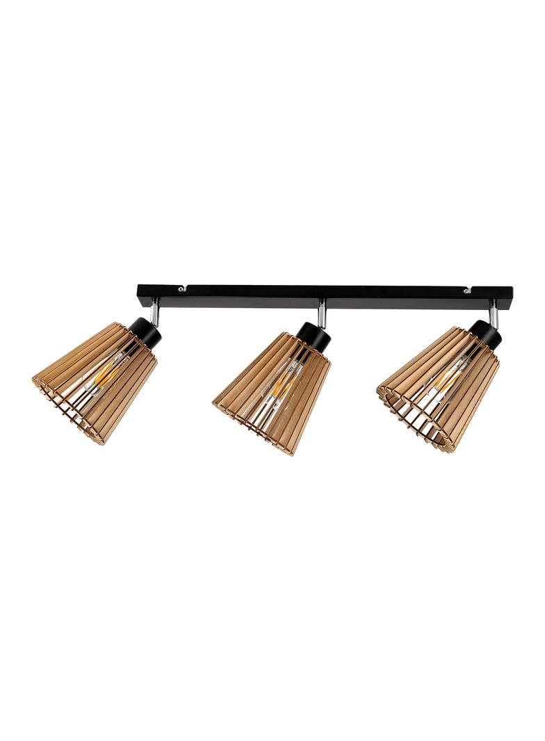 DELOS 3P E27, oprawa ścienno-sufitowa, max. 3x60W, czarna, drewno