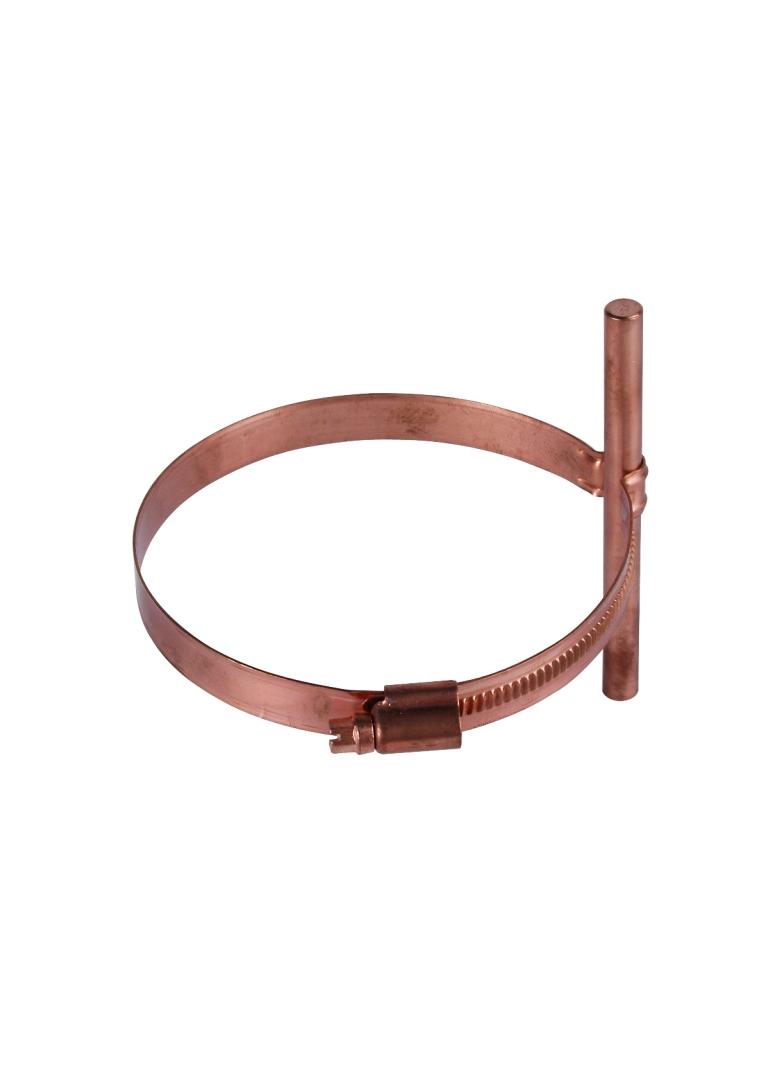 Wspornik do drutu 8 mm z obejmą PPS do rury spustowej, Cu