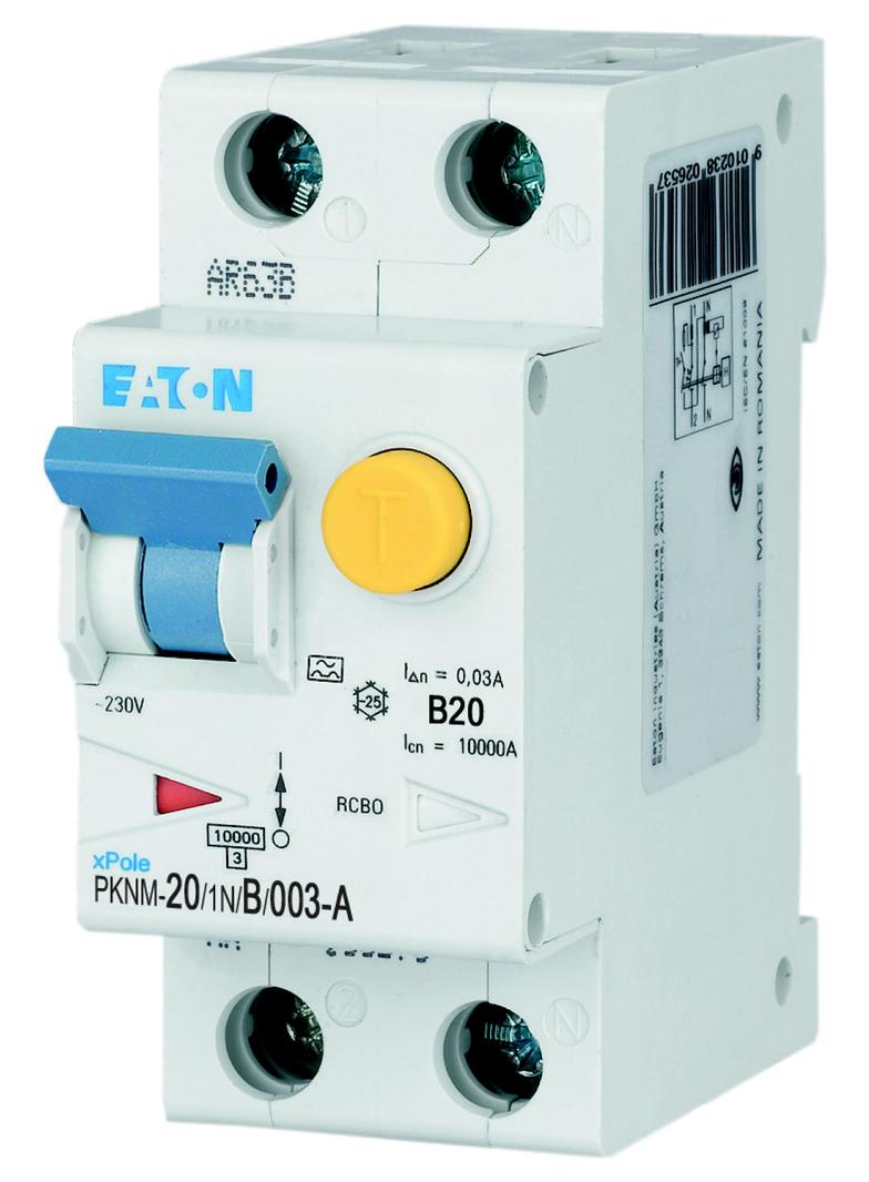 PKNM-20/1N/B/003-A-MW Wyłącznik różnicowonadprądowy 1P+N B20A 30mA typ A 236239 EATON