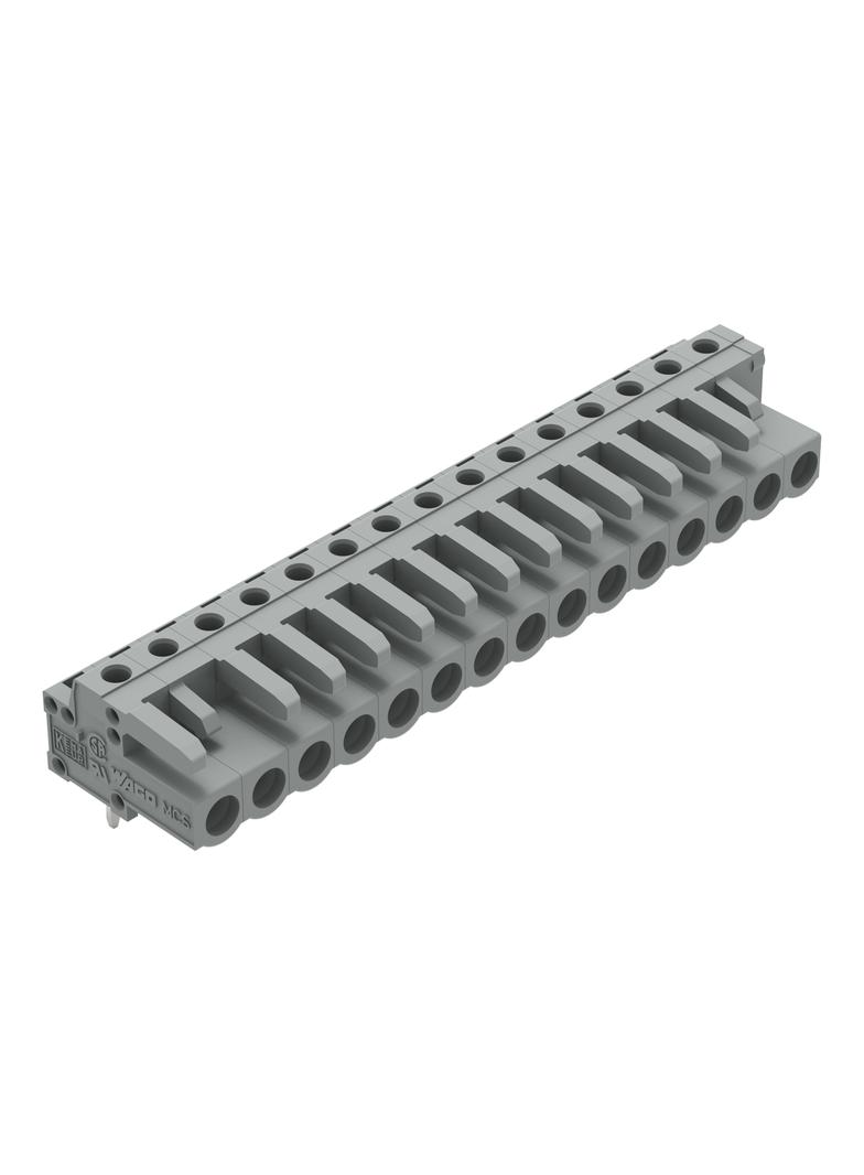 MCS-MIDI Classic gniazdo kątowe 15-bieg. szare raster 5 mm /25szt./ WAGO