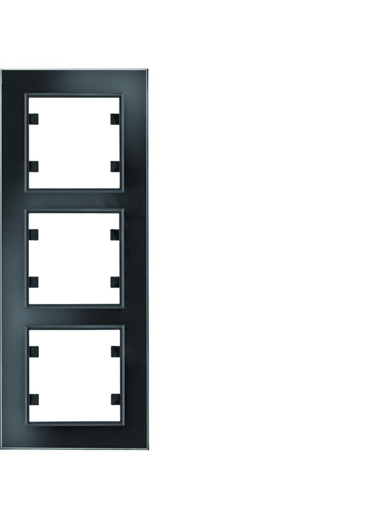 lumina passion Ramka potrójna pionowa szkło czarne WL9131 HAGER