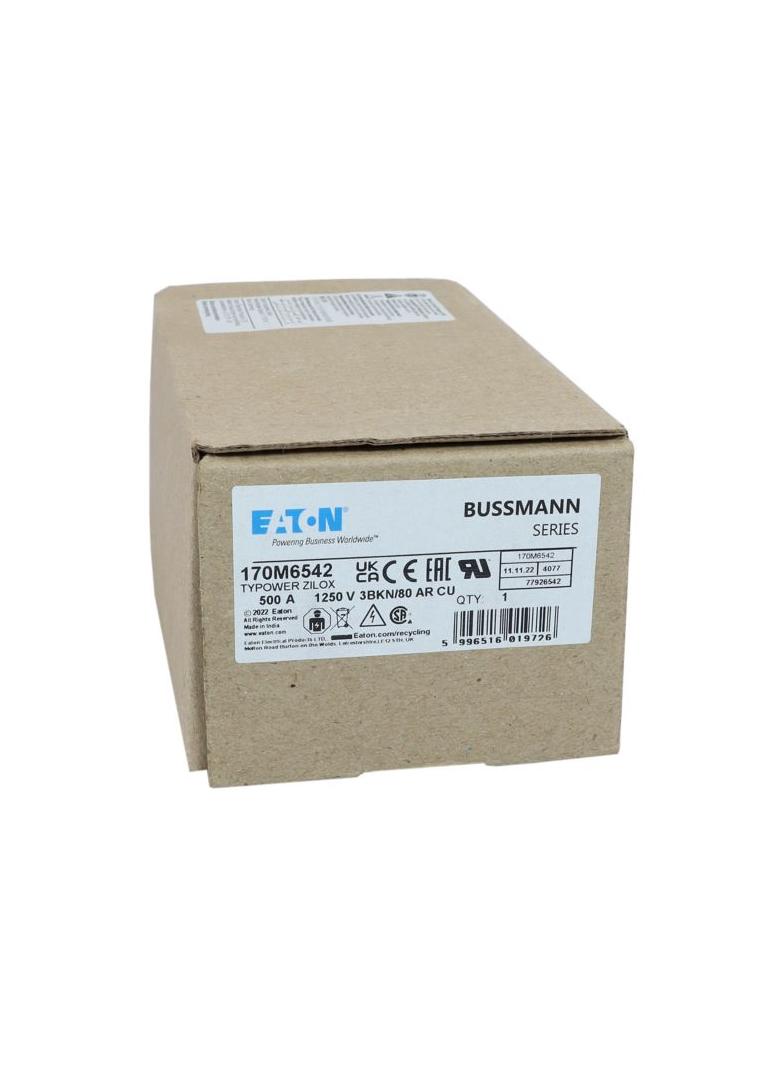 FUSE 500A 1250V 3BKN/80 AR CU Wkładka szybka 500A AC 1250V rozmiar 3 76x92x83 mm aR IEC UL 170M6542