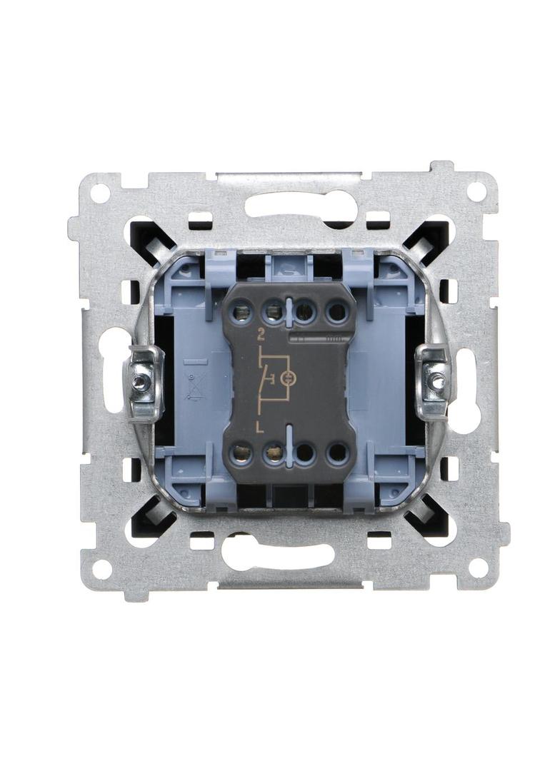 Simon 54 Przycisk pojedynczy zwierny z podświetleniem LED bez piktogramu 16A 250V zaciski śrubowe czarny DP1AL.01/49 KONTAKT
