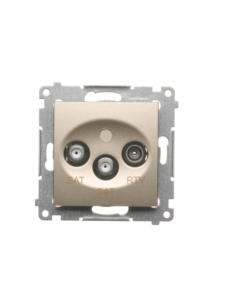 SIMON 54 WMDA-03019z-044 Gniazdo antenowe satelitarne podwójne SAT-SAT-RTV (moduł); złoty mat
