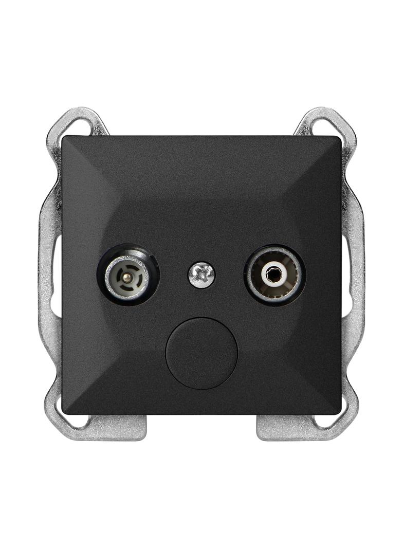 Gniazdo abonenckie "RTV" Pearl, 1,5dbt, GAP-P/K, czarny