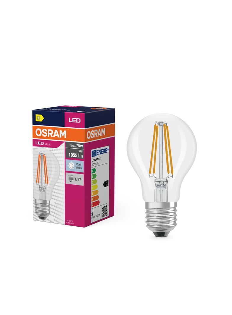 Lampa LED VALUE Classic A75 non-dim Filament 8W 840 E27