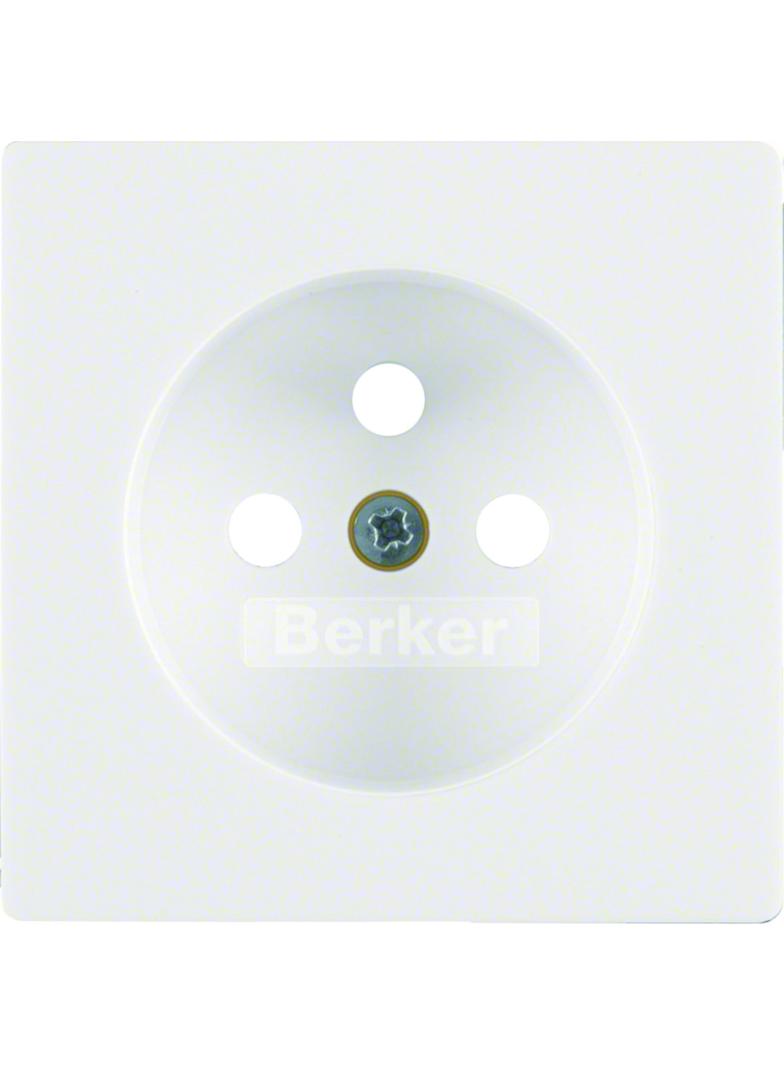 BERKER Q.x Płytka czołowa do gniazda z uziemieniem biały aksamit 3965766079 HAGER
