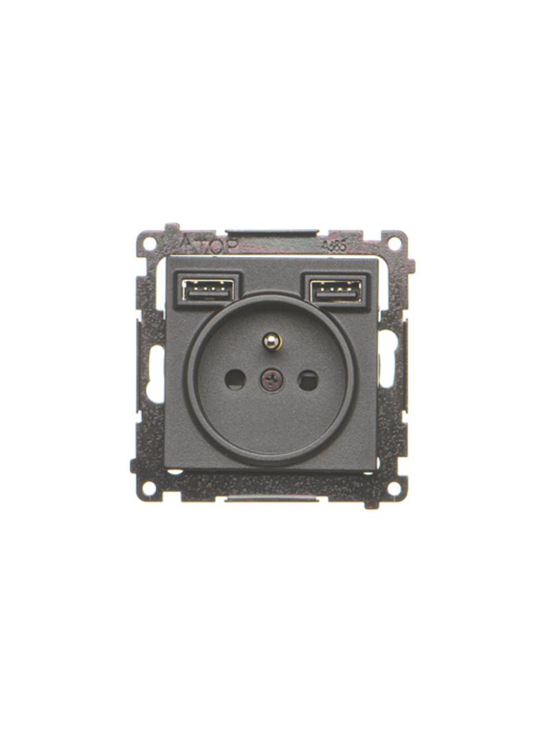 Simon 55 WMDW-001112-149 Gniazdo wtyczkowe z zintegrowaną ładowarką 2xUSB A (moduł), 2.1 A, 5 V DC, TGZ1ZUSB2AA.01/149 KONTAKT