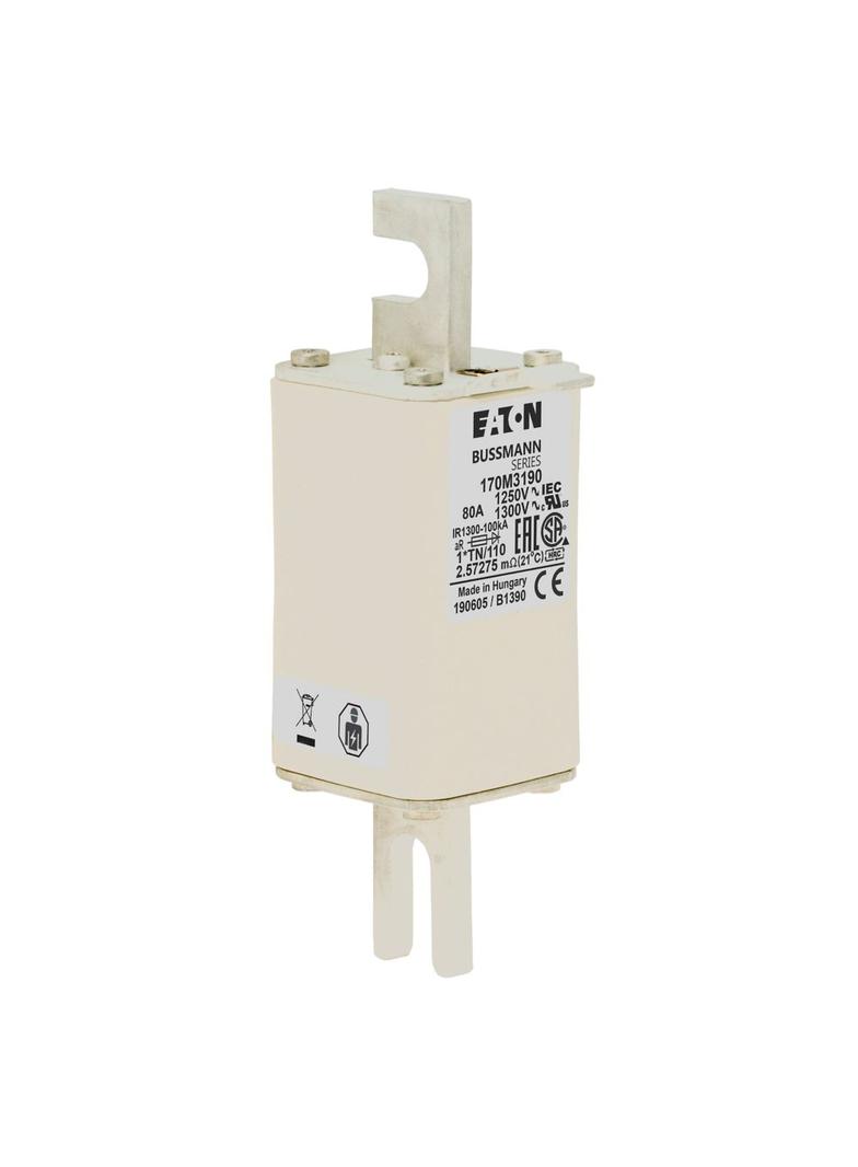 FUSE 80A 1250V 1*TN/110 AR CU Wkładka szybka 80A AC 1250V rozmiar 1 45x58x138 mm aR, 170M3190 EATON