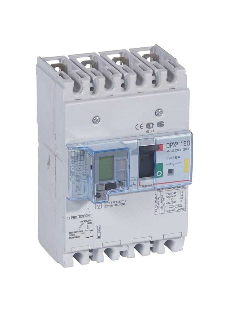 Wyłącznik Z Wyzw. Termiczno-Magnetycznym DPX3 160 4P 16A 16kA Z Zab. R-Pr. 420030 LEGRAND