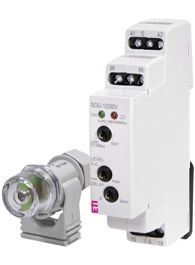 Automat zmierzchowy na szynę SOU-1/230V+senzor 002470011 ETI