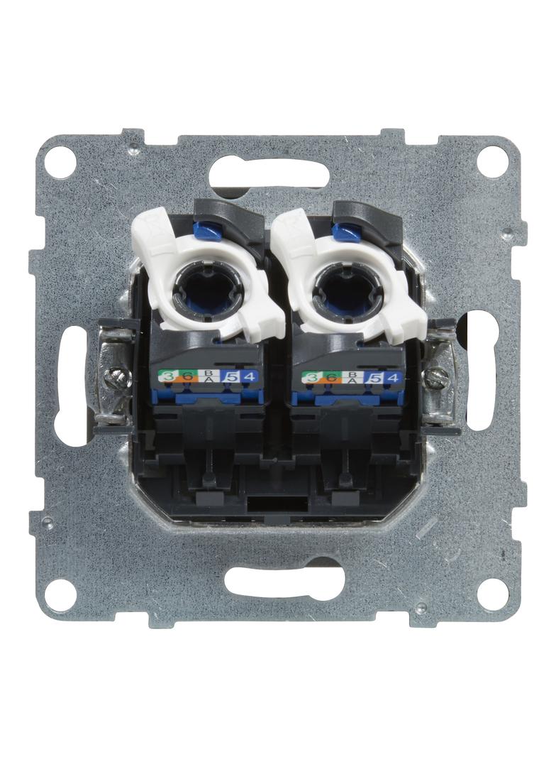 SUNO - Gniazdo 2XRJ45/kat 6 UTP, Aluminium, Legrand