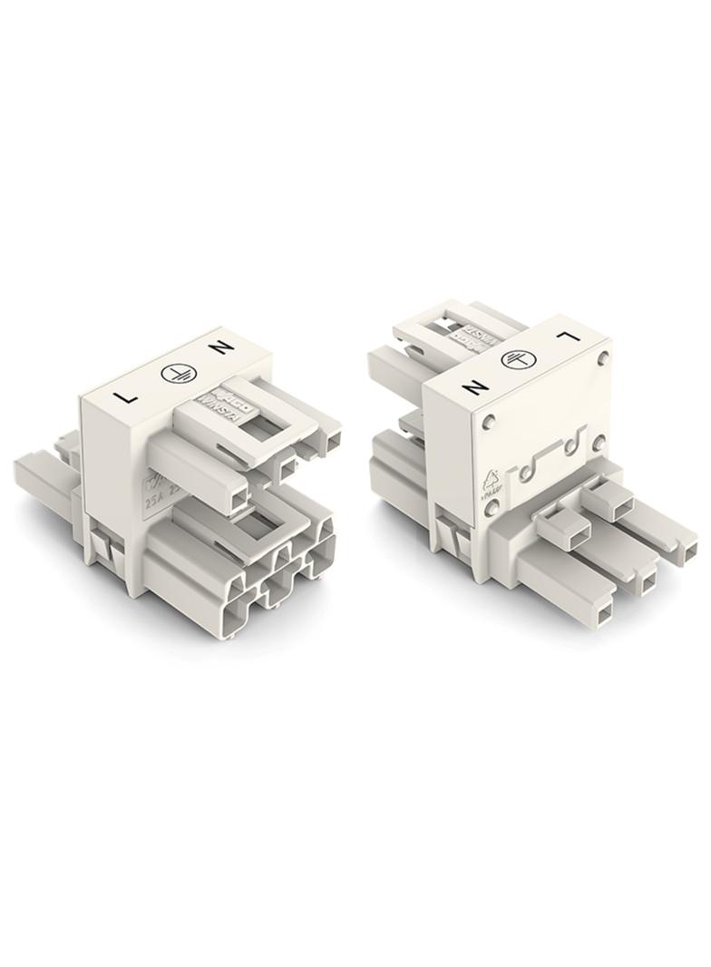 WINSTA rozgałęźnik typu h 3-polowy wtyk-gniazdo / gniazdo biały