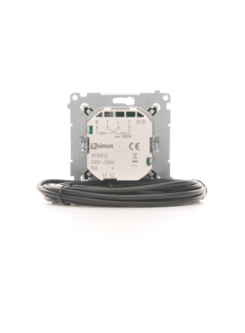 Simon 54 Regulator temperatury z wyświetlaczem z czujnikiem zewnętrznym 16(2) A 230V brąz mat *W kom