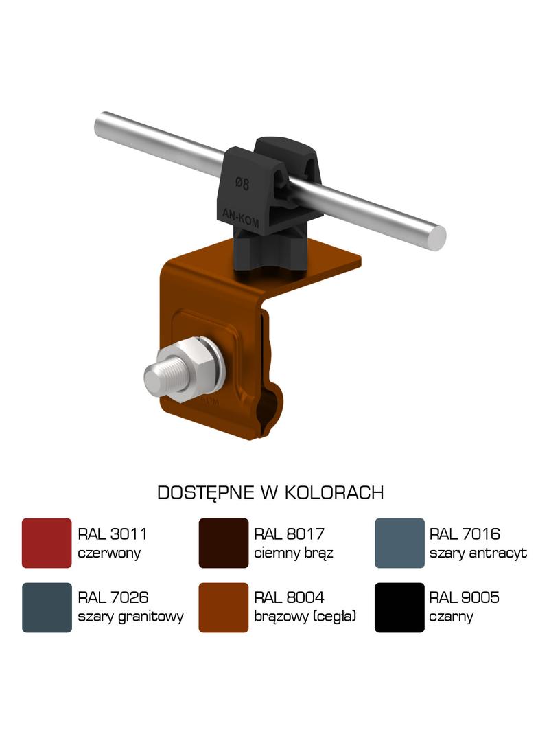 AN-06HN/LA/C Uchw.na felc uniwersal.Z-zatrz.H=3,5cm/LA/ czarny