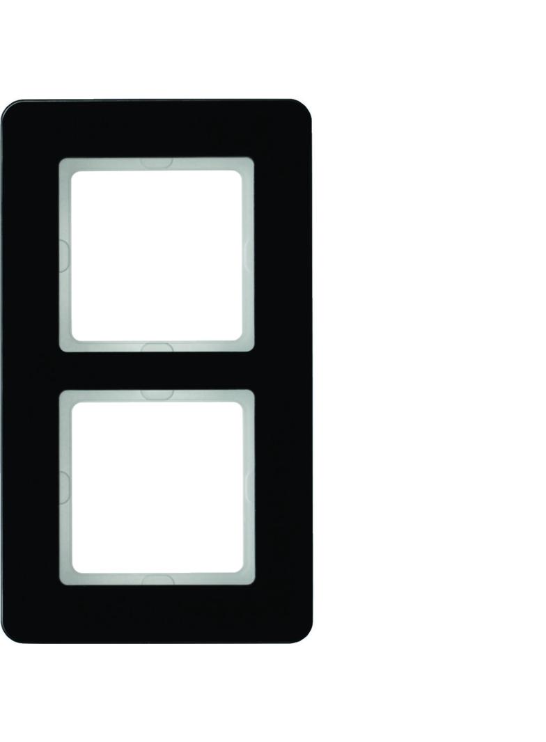 BERKER Q.7 Ramka podwójna szkło czarna 10126076 HAGER