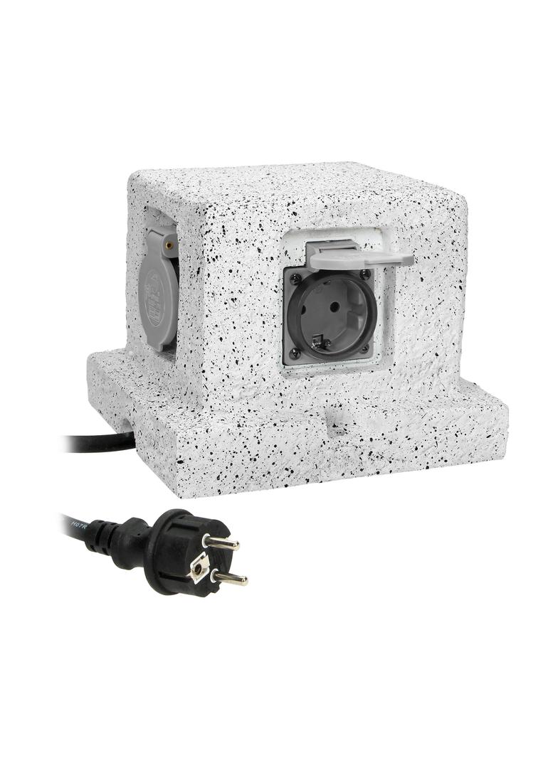 Gniazdo ogrodowe SŁUPEK 4x2P+Z (schuko) kabel gumowy H07RN-F 3x1,5mm2 3m OR-AE-13186(GS) ORNO