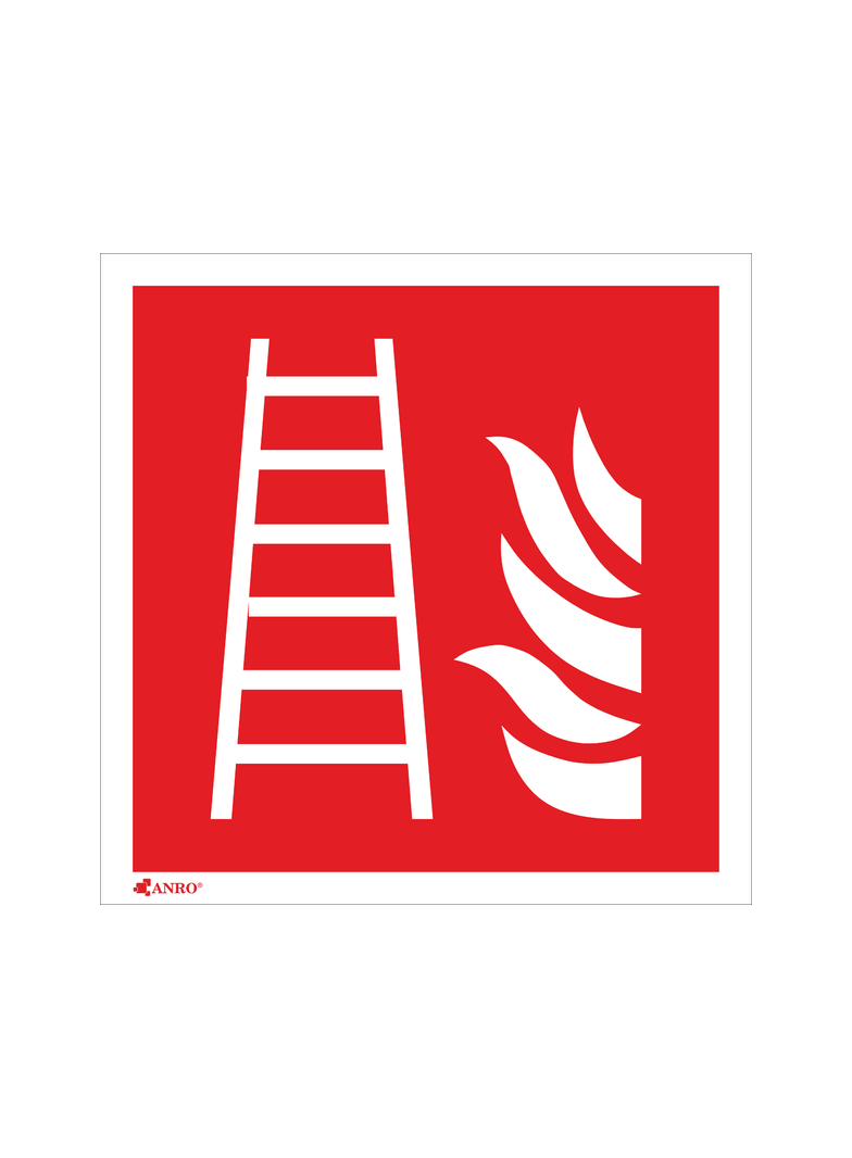 DRABINA Z PŁOMIENIEM 150X150  FOLIA SAMOPRZYLEPNA FOTOLUMINESCENCYJNA