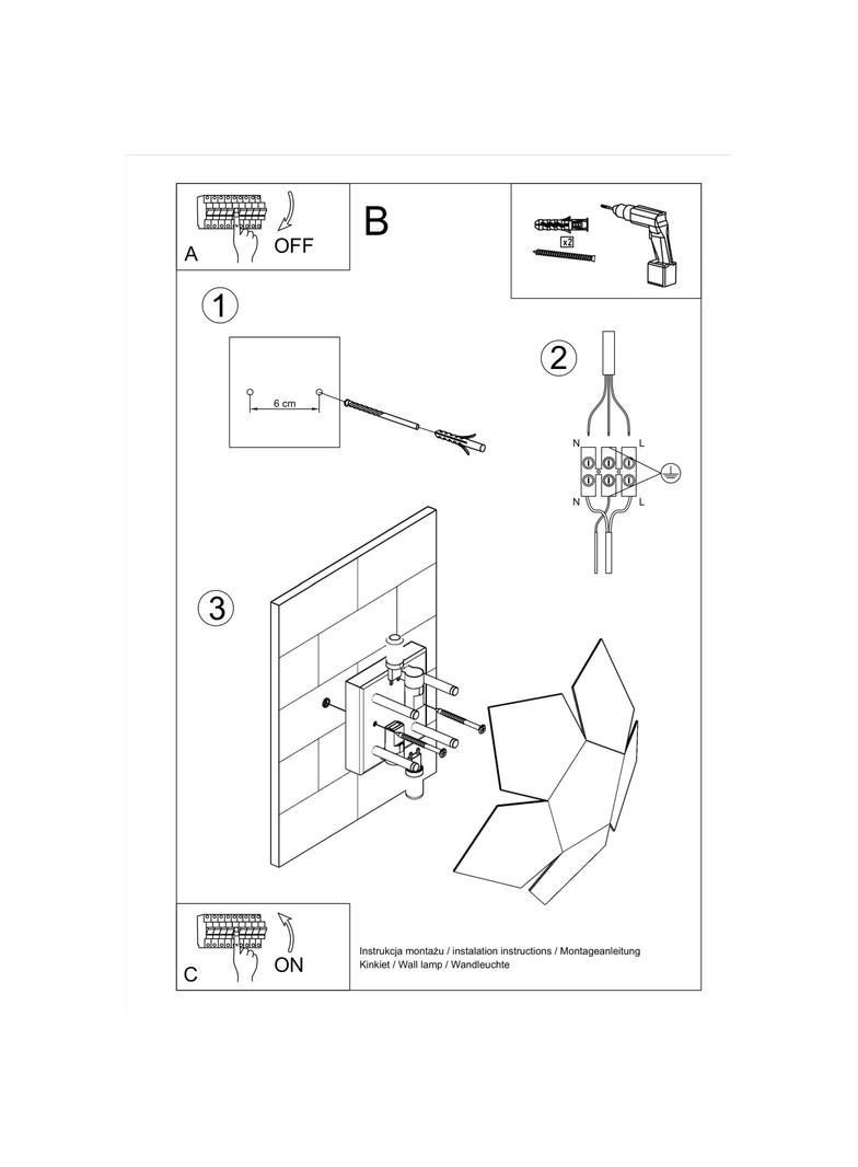 Sollux Kinkiet PENTA czarny SL.0423