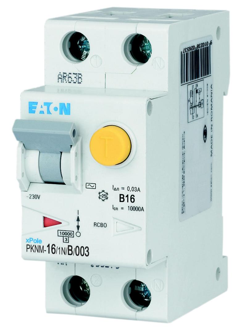 Wyłącznik różnicowo-nadprądowy 2P 16A B 0,03A typ AC PKNM 16/1N/B/003 236200 EATON