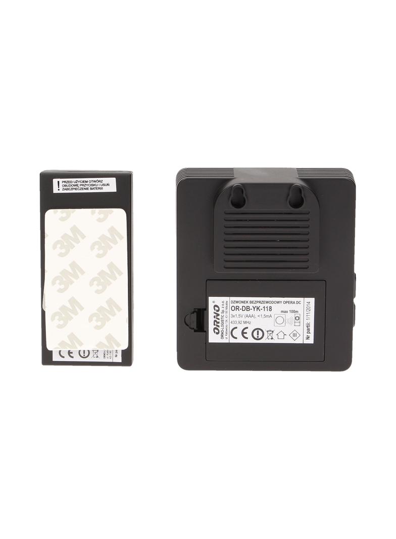 Dzwonek bezprzewodowy OPERA DC bateryjny learning system 48 dźwięków 100m OR-DB-YK-118 ORNO